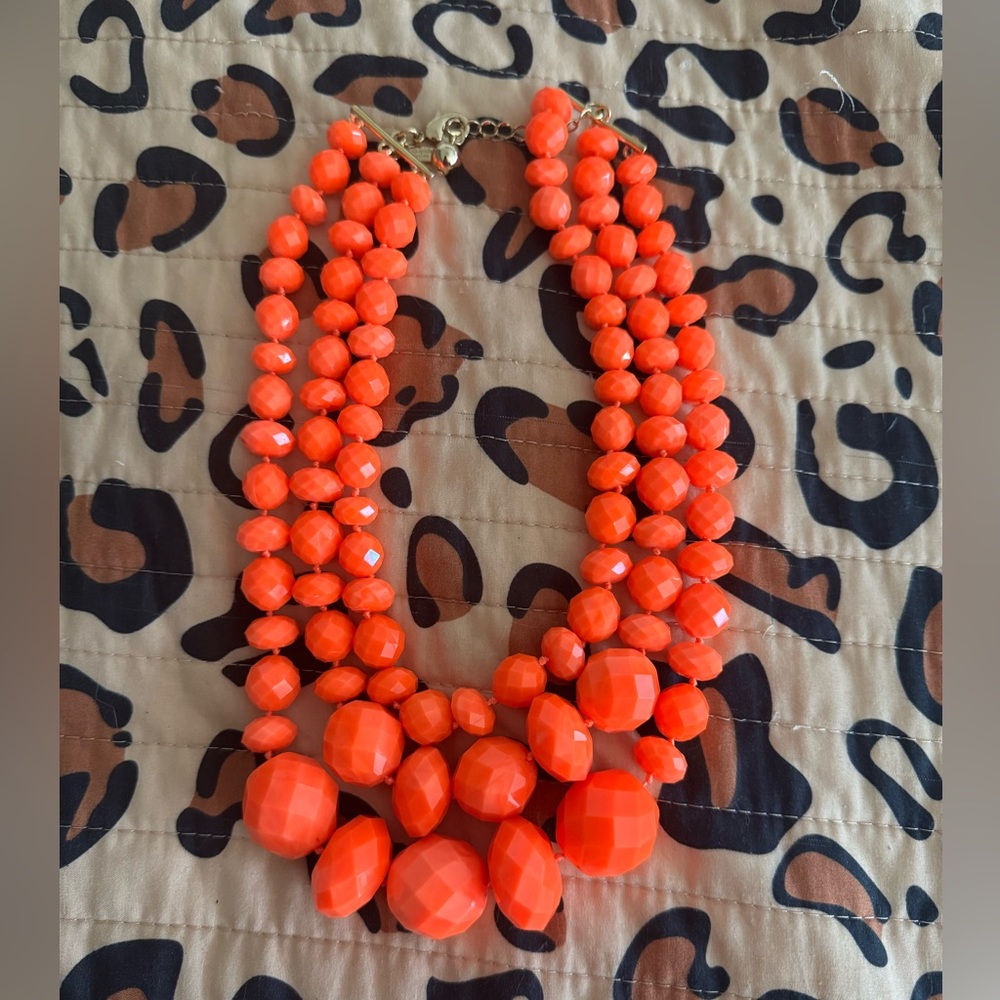 Orange Kate Spade triple strand vintage style necklace